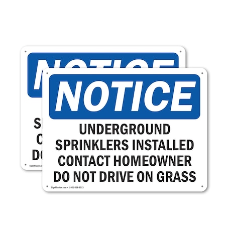 Signmission Underground Sprinklers Installed Contact, 10 in W x Rectangle, Plastic OS-2PACK-NS-P-710-L-18761